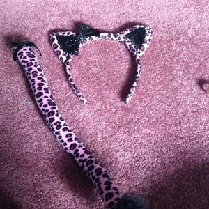 Tail and cheetah ears