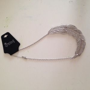 Silver leaf statement necklace