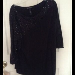 Inc asymmetrical 3/4 sleeve tunic