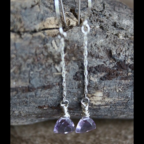 Amethyst Gemstone Dangle Earrings