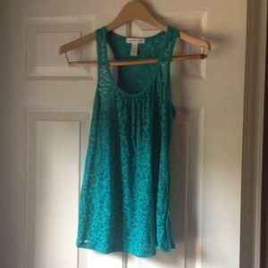 Teal, leopard sheer print, tank!