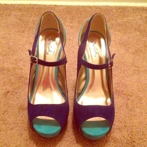 Color block open toe high heel Color block open toe high heel