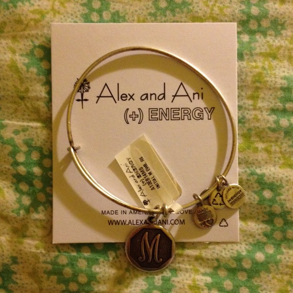 Alex and Ani M charm initial bracelet