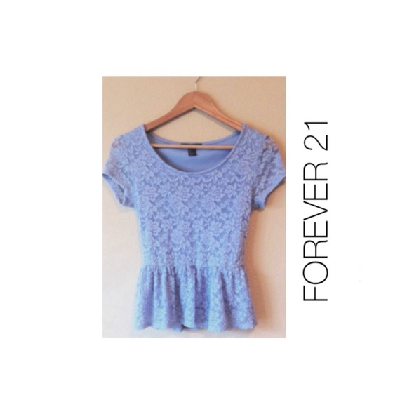 Never worn lace blue Peplum top