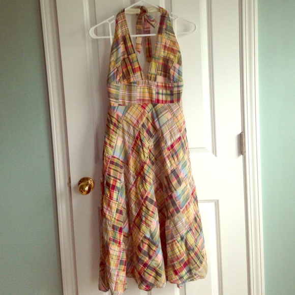 J.Crew Madras Halter dress