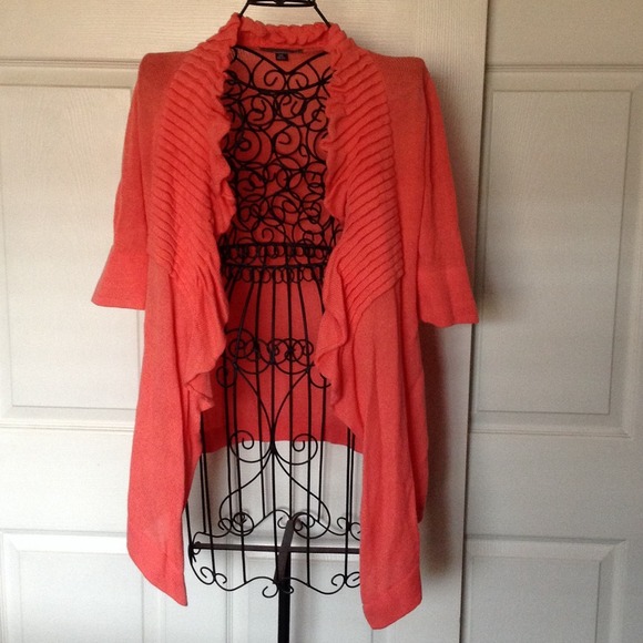 Coral summer opened cardigan