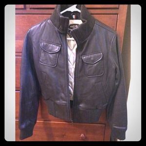 Real Leather Bomber Jacket