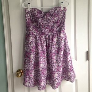 Express strapless floral sweetheart sundress