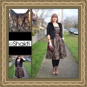 Gorgeous beaded eShakti bronze black dress NEW HP