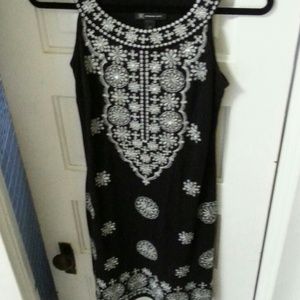 Silver and black sheath dress
