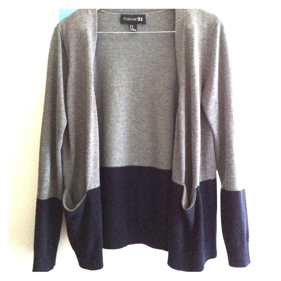 Forever 21 Navy & Grey Cardigan