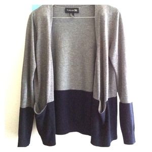 Forever 21 Navy & Grey Cardigan