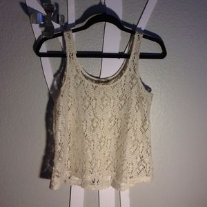 Cream Gold-dusted Cutout Tank