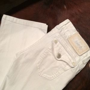 MEK white bootcut jeans