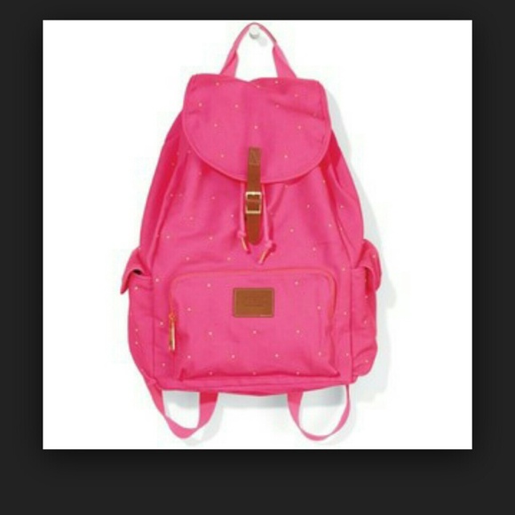 VS pink backpack with gold studds