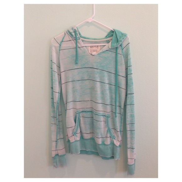 Billabong turquoise striped hoodie