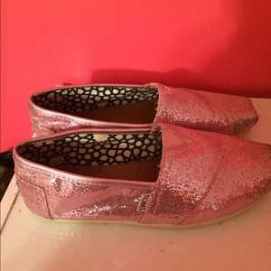 Pink glitter toms