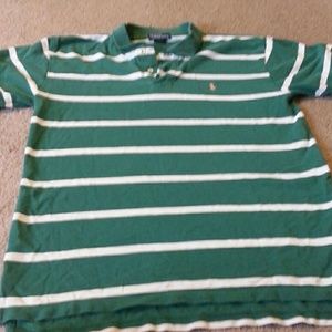 Green striped polo