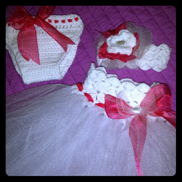 Custom made baby tutu crochet dress Diaper cake