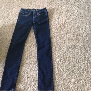 Dark wash ae skinny jeans