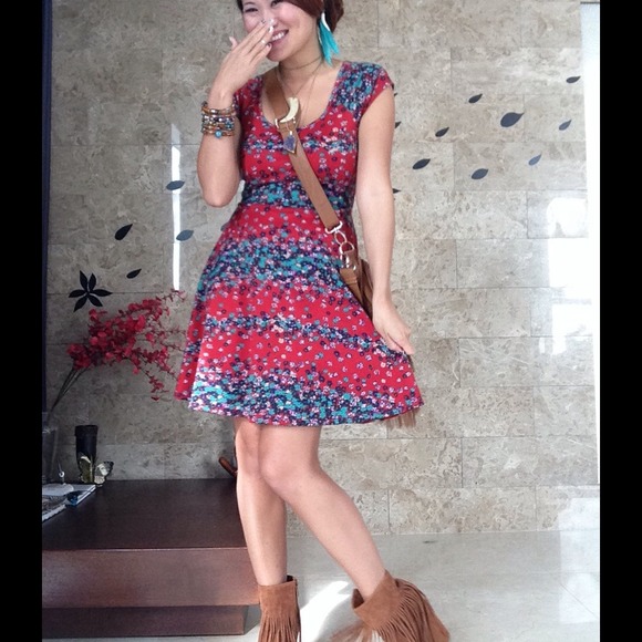 ๐ทBUNDED๐ท๐HP๐Floral Boho Chic Skater Dress - Picture 4 of 4