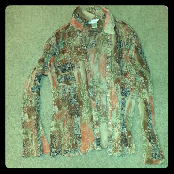Cute ling sleeve button down shirt