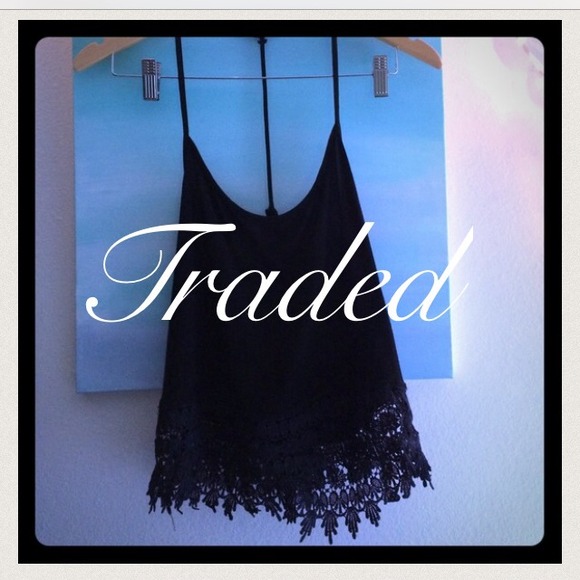 Black Lace Crop Tank