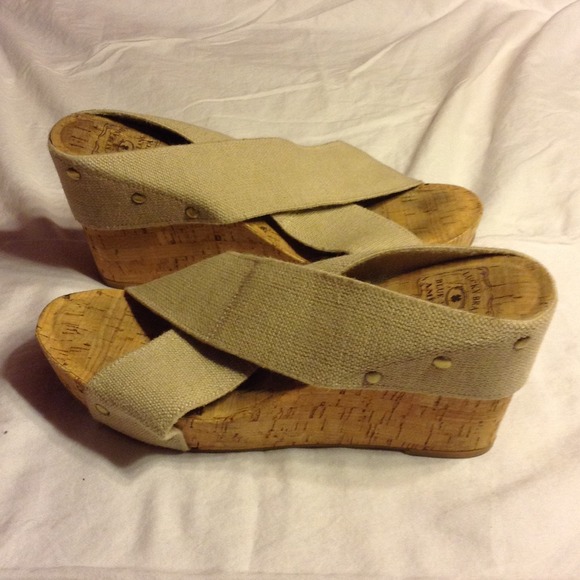 Lucky Brand "Miller" Wedges Tan/Cork wedge 8.5 M - Picture 4 of 4