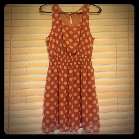 Brown and Cream Polka Dot Dress