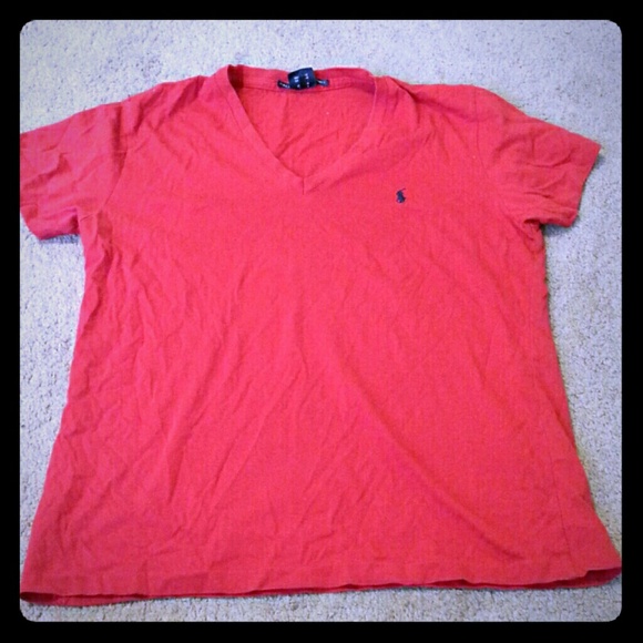 Red polo shirt