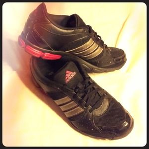 Women's Black/Pink Adidas Running Shoes 8.5