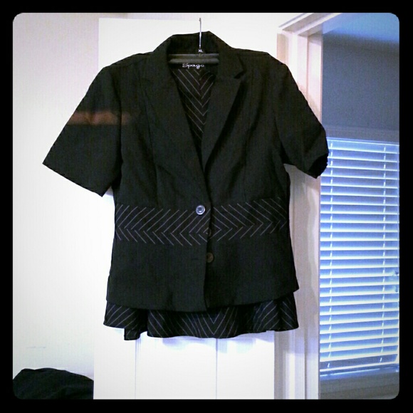Black skirt andnmatchibg jacket