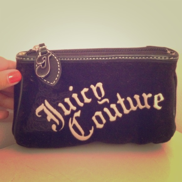Authentic Juicy Couture Black Velour Makeup Bag