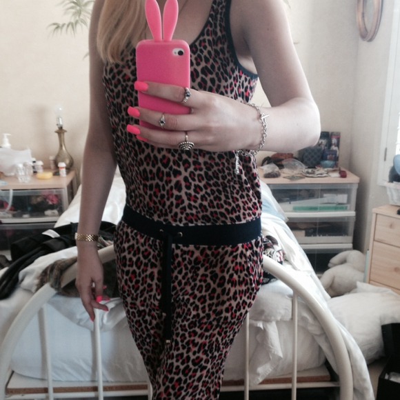 Juicy Couture Velour Leopard Jumpsuit