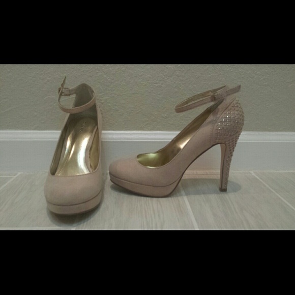 Tan Ankle Strap Pumps