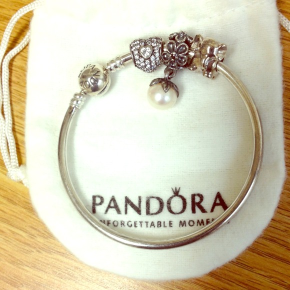 SOLD Pandora bangle bracelet with charms - Picture 1 of 2
