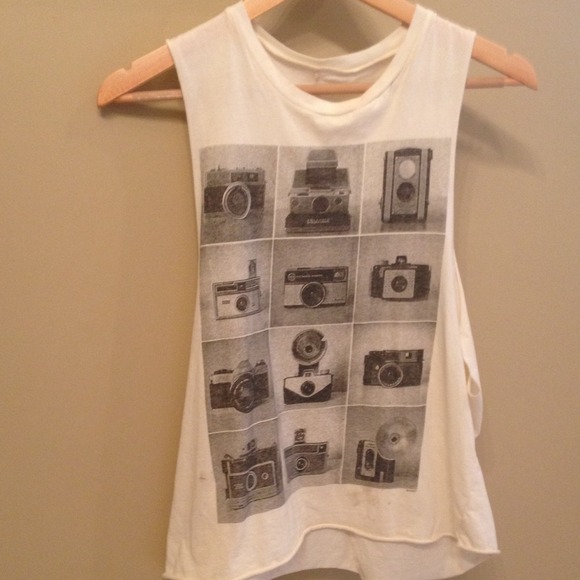 RARE brandy melville "camera" muscle tank
