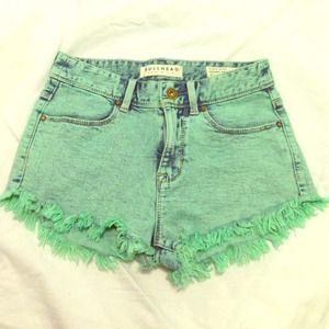 ✖️ ON HOLD ✖️Green Acid-Wash High-Waisted Shorts