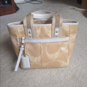 Coach khaki small tote