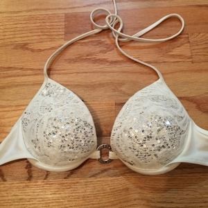 White Halter Bikini top from Pink