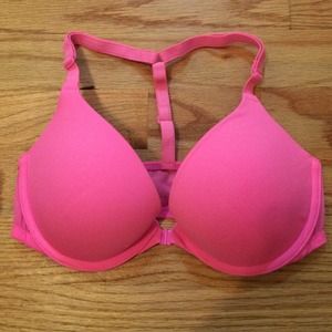 Pink racer back bra
