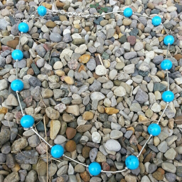 Turquoise and sterling silver necklace