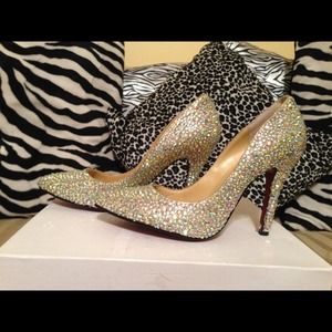 Custom rhinestone point toe stilettos 4" heel