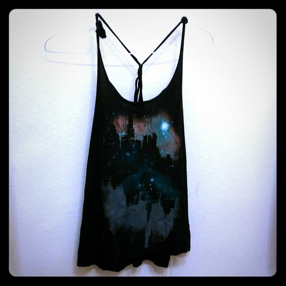NWOT City-scape Black Racerback Tank