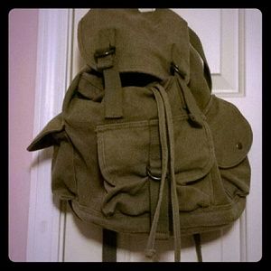 Army green vintage backpack