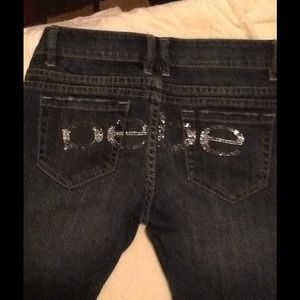 BeBe rhinestone booty capris size 26