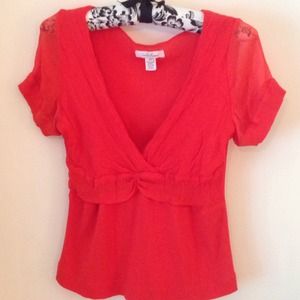 RED FLIRTY BLOUSE