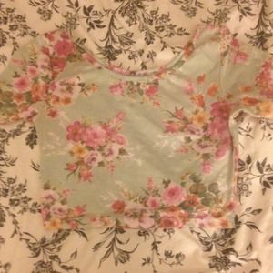 mint floral crop top