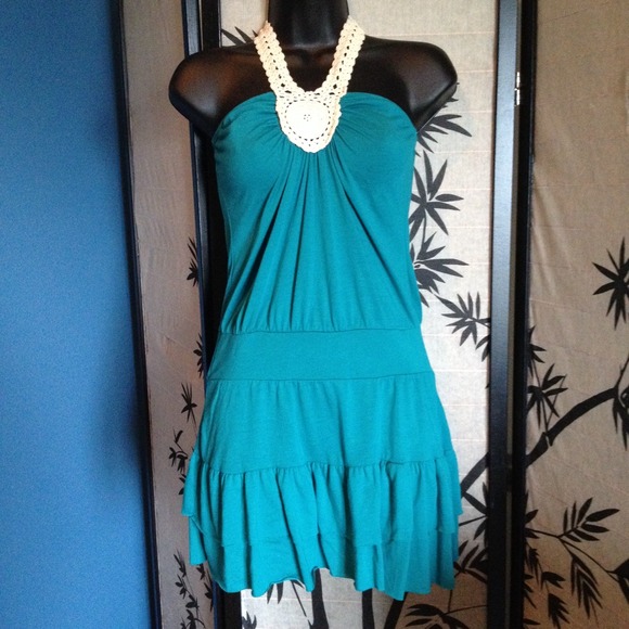 Charlotte Russe Teal Halter Top