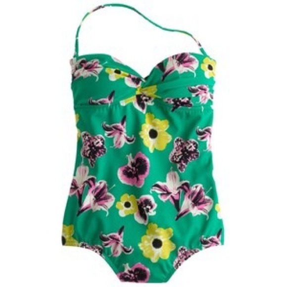 J.Crew floral swimsuit with removable straps NEW